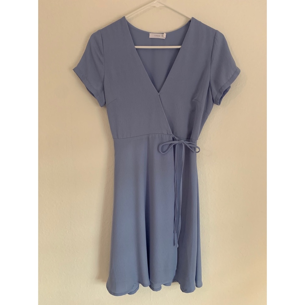 Lush blue wrap dress.